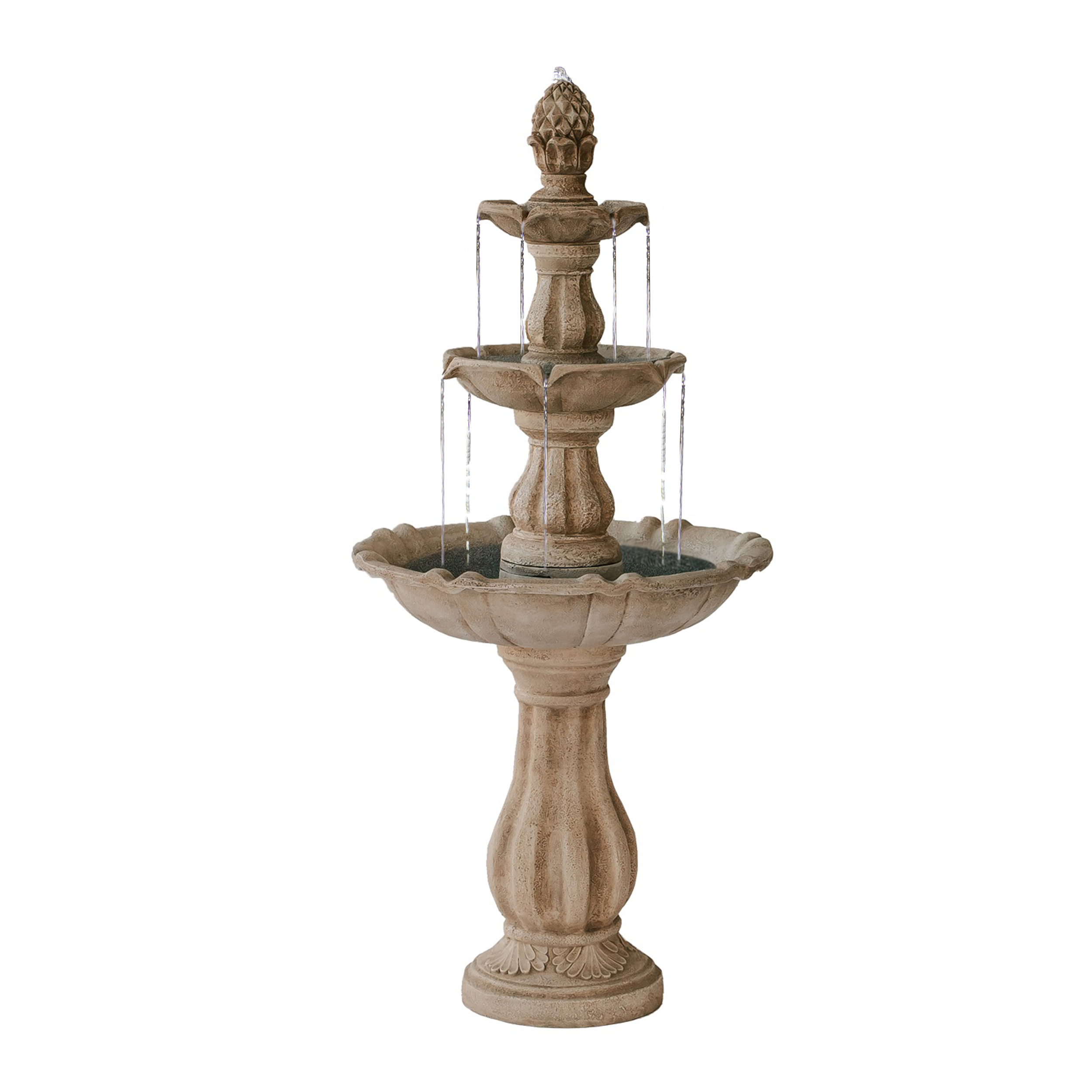 Elevate your garden with a stunning 3-tier classic fountain. Perfect for indoor/outdoor décor. Transform your lawn with this elegant cascading waterfall fountain.