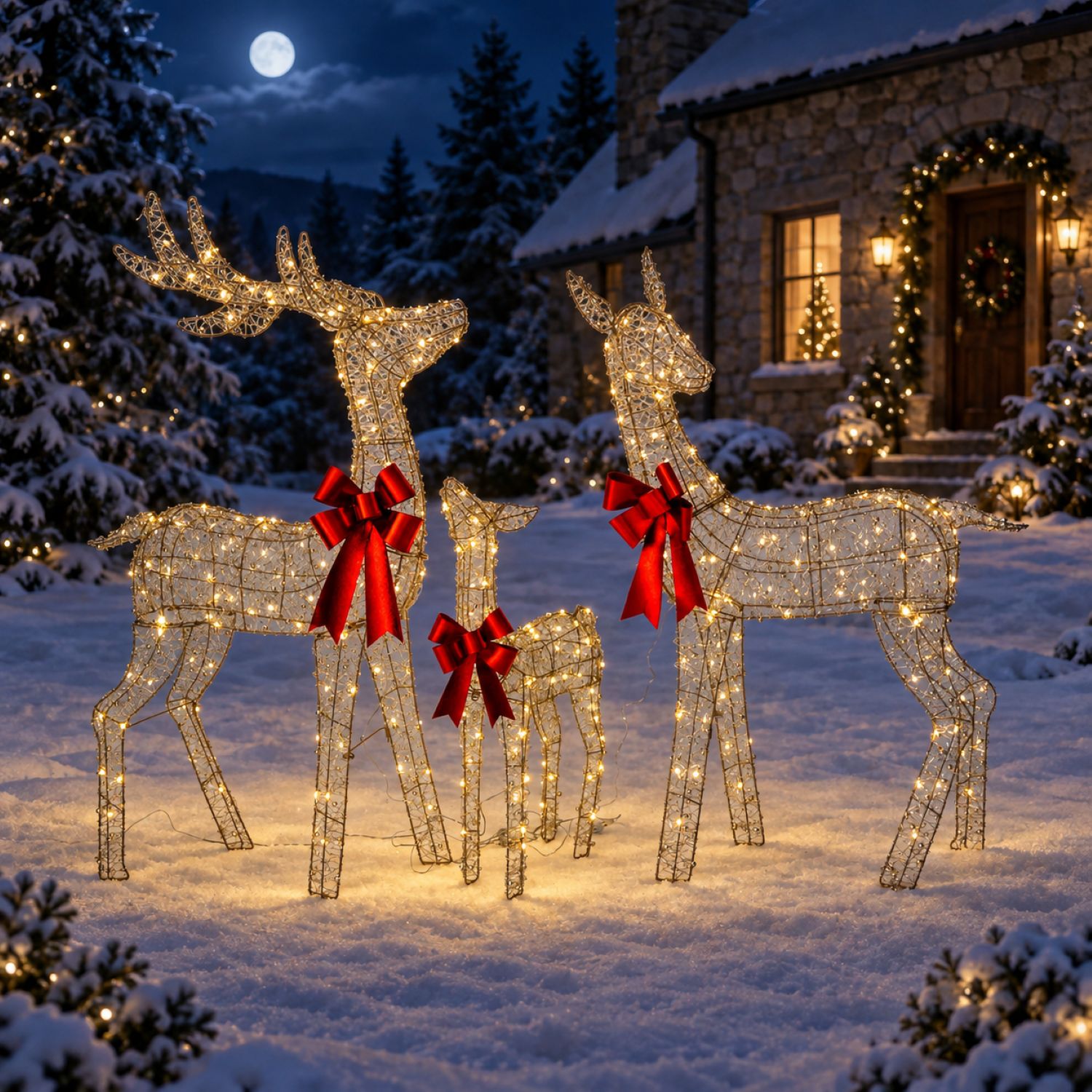 Lighted deer families